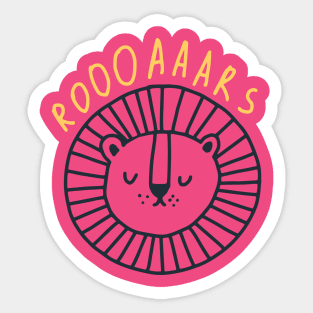 Lion roars Sticker